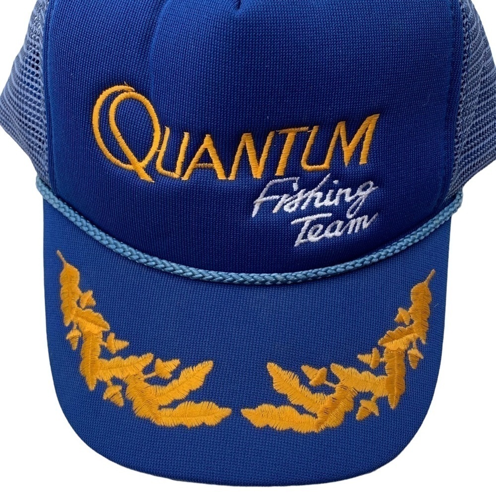 Vintage Mesh Trucker Snapback Hat Quantum Fishing Team